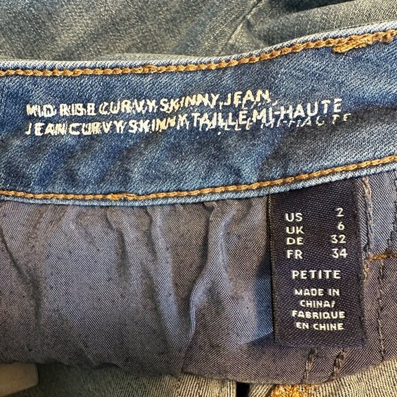 Lands End Womens Blue Mid Rise Curvy Skinny Jeans Size  2 Petite - Picture 7 of 12